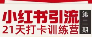 小红书引流21天打卡训练营第二期，助你快速打通小红书私域引流打粉-世康聊项目