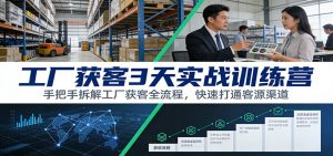 工厂获客3天实战训练营：手把手拆解工厂获客全流程，快速打通客源渠道-世康聊项目
