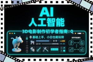 AI人工智能3D电影制作初学者指南：0基础上手，小白也能玩转-世康聊项目