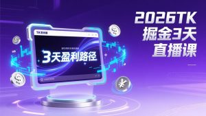 2026TK掘金直播课，起号涨粉+直播带货+商单变现+3天打通盈利路径，月入过万美金-世康聊项目