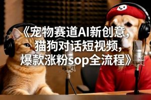 宠物赛道AI新创意，猫狗对话短视频，爆款涨粉sop全流程-世康聊项目