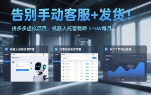 告别手动客服+发货！拼多多虚拟项目，机器人托管稳賺1-5W每月【揭秘】-世康聊项目