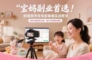 宝妈副业首选！短视频带货母婴赛道实战教学，新手也能轻松出单，碎片时间轻松增收-世康聊项目