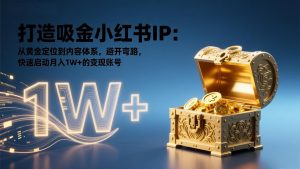 打造吸金小红书IP：从黄金定位到内容体系，避开弯路，快速启动月入1W+的变现账号-世康聊项目