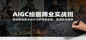 AIGC绘画商业实战班：游戏影视美术设计与多场景变现，直通就业接单-世康聊项目