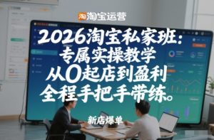 2026淘宝私家班：专属实操教学，从0起店到盈利，全程手把手带练-世康聊项目