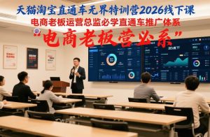 天猫淘宝直通车无界特训营2026线下课，电商老板运营总监必学直通车推广体系-世康聊项目