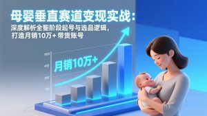 母婴垂直赛道变现实战：深度解析三大阶段起号与选品逻辑，打造月销10万+带货账号-世康聊项目