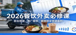 2026餐饮外卖必修课：前台搭建，推广提权，新手创业快速盈利-世康聊项目