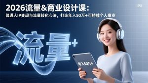 2026流量&商业设计课：普通人IP变现与流量转化心法，打造年入50万+可持续个人事业-世康聊项目