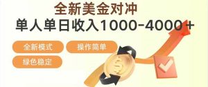 日赚1700—4000+，全新美金对冲项目，合规稳定，创业优选，可放大。-世康聊项目