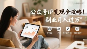 公众号IP变现全攻略，学习定位、AI写作、钩子设计与转化，构建获客闭环，副业月入过万-世康聊项目