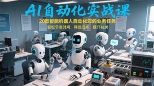 AI自动化实战课：20款智能机器人自动化您的业务任务，轻松节省时间，降低成本，提升利润-世康聊项目