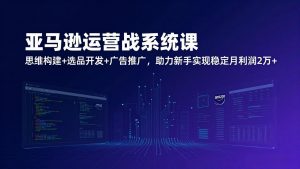 亚马逊运营实战系统课，思维构建+选品开发+广告推广，助力新手实现稳定月利润2万+(更新-世康聊项目