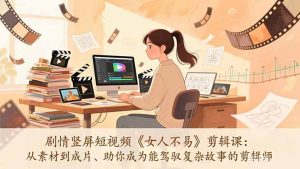 剧情竖屏短视频《女人不易》剪辑课：从素材到成片、助你成为能驾驭复杂故事的剪辑师-世康聊项目