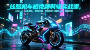 炫酷机车短视频剪辑实战课，运镜卡点、特效调色、案例拆解，零基础剪出高赞大片，吸粉变现-世康聊项目