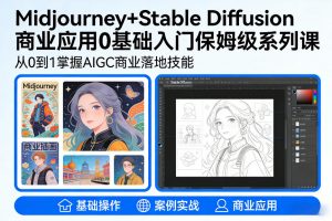 AIGC商业应用Midjourney+Stable Diffusion教程，0基础入门保姆级系列课-世康聊项目