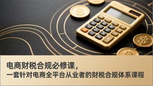 电商财税合规必修课，是一套针对电商全平台从业者的财税合规体系课程-世康聊项目