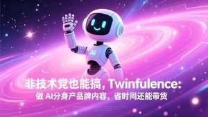 非技术党也能搞!Twinfluence:做 AI 分身产品牌内容,省时间还能带货-世康聊项目