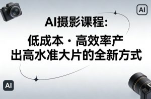 AI摄影课程，低成本高效率产出高水准大片的全新方式-世康聊项目