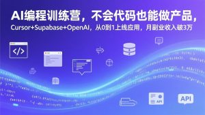 AI编程训练营，不会代码也能做产品，Cursor+Supabase+OpenAI，从0到1上线应用，月副业收入破3万-世康聊项目