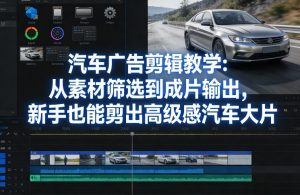 汽车广告剪辑教学:从素材筛选到成片输出,新手也能剪出高级感汽车大片-世康聊项目