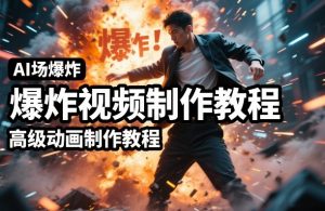 AI场景爆炸视频制作教程，利用人物实拍视频制作出高级的动画特效-世康聊项目