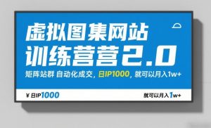 虚拟图集网站训练营2.0，矩阵站群自动化成交，日IP1000，就可以月入1w+-世康聊项目