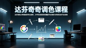 达芬奇调色从零基础到专业进阶,29节实战课系统覆盖节点调色与风格化技巧全流程-世康聊项目