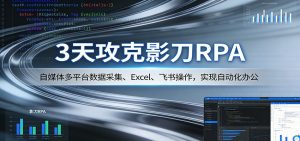 3天攻克影刀RPA：自媒体多平台数据采集、Excel 、飞书操作，实现自动化办公-世康聊项目