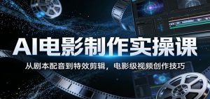 AI电影制作实操课:从剧本配音到特效剪辑,电影级视频创作技巧-世康聊项目