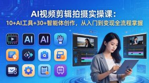 AI 视频剪辑拍摄实操课：10+AI工具+30+智能体创作，从入门到变现全流程掌握-世康聊项目