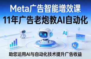 Meta广告智能增效课,11年广告老炮教AI自动化,助您运用AI与自动化技术提升广告收益-世康聊项目