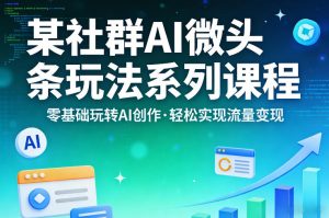 某社群的AI微头条玩法系列课程，零基础玩转AI创作，轻松实现流量变现-世康聊项目