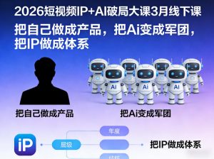2026短视频IP+AI破局大课3月线下课，把自己做成产品，把Ai变成军团，把IP做成体系-世康聊项目