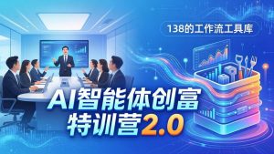 AI智能体创富训练营2.0：3天闭门直播+视频课+工具库，从0到1搭建智能体附138个工作流-世康聊项目