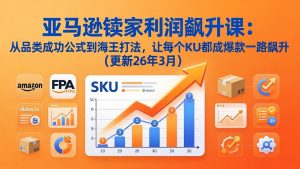 亚马逊卖家利润飙升课：从品类成功公式到海王打法，让每个SKU都成爆款一路飙升(更新26年3月-世康聊项目