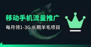 手机流量领取推广_每月一轮,刚需类的长期项目-世康聊项目