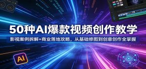 50种AI爆款视频创作教学：影视案例拆解+商业落地攻略，从基础修图到创意创作全掌握-世康聊项目