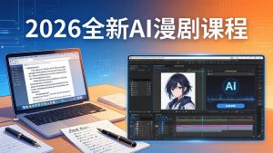 2026全新AI漫剧课程：覆盖创作全链路，教你写作分镜剪辑配音一站式打造漫剧作品-世康聊项目