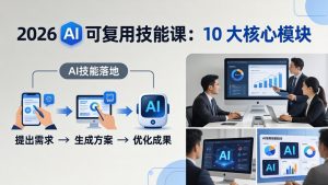 2026AI可复用技能-4月新课:10大核心模块,手把手教你把AI用进工作、产出成果-世康聊项目