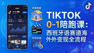 TIKTOK 0-1 陪跑课:从环境搭建到刷对标剪辑,西班牙语赛道海外变现全流程-世康聊项目