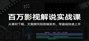 百万影视解说实战课：从素材下载、文案撰写到剪辑发布，零基础快速上手-世康聊项目