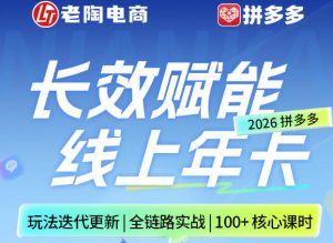 拼多多线上SVIP线上年卡，从认知到基础、从推广到活动、从活动到玩法，全链路实战(26年4月6日更新)-世康聊项目