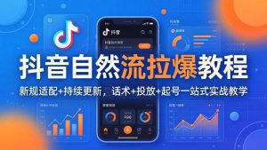 抖音自然流拉爆教程：新规适配+持续更新，话术+投放+起号一站式实战教学(更新26年4月-世康聊项目
