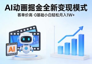 AI动画掘金全新变现模式，客单价高，0基础小白也能轻松月入1W+-世康聊项目