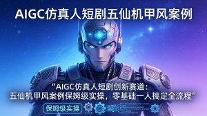 AIGC仿真人短剧创新赛道:五仙机甲风案例保姆级实操,零基础一人搞定全流程-世康聊项目