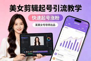 某美女号导师出品:美女剪辑起号引流教学,快速起号涨粉-世康聊项目