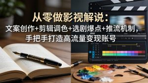 从零做影视解说：文案创作+剪辑调色+选剧爆点+推流机制，手把手打造高流量变现账号-世康聊项目