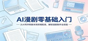 AI漫剧零基础入门:从AI写作转剧本到剪辑配音,解锁漫剧制作全技能-世康聊项目